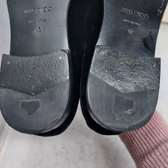 Jimmy Choo MENS Thame Crystal Embellished Velvet Black Loafer - Picture 6 of 10